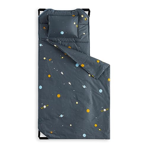 Cotton Toddler Nap Mat with Pillow and Blanket - Space Design