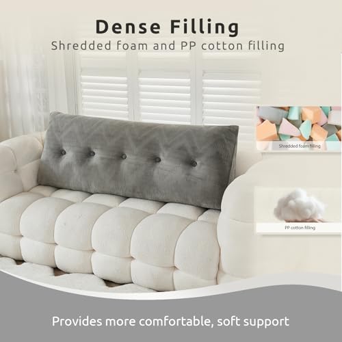 Ergonomic Queen Wedge Headboard Pillow with Removable Cover