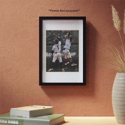 Autographed Baseball Wall Art - Ronald Acuna Jr & Ozzie Albies Signed Photo, 8x10 Inch High-Gloss Print for Home Decor