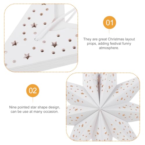 OSALADI 3-Pack 9-Point Star Paper Lanterns Hanging Lampshades 13.78in