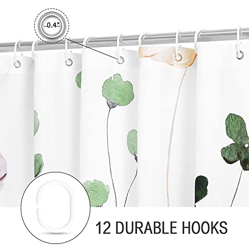 Gibelle Bathroom Set with Shower Curtain and Non-Slip Chenille Bath Mat