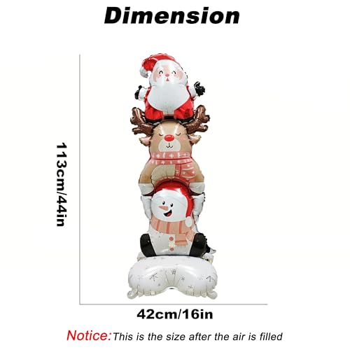 CHANGZHONG 59-Inch Standing Santa Claus, Elk & Snowman Balloon - Christmas All-in-One (Variation: Christmas Crowds)