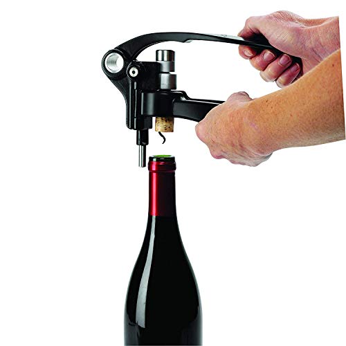 Le Creuset Lever Corkscrew Wine Opener & Foil Cutter Gift Set, Black