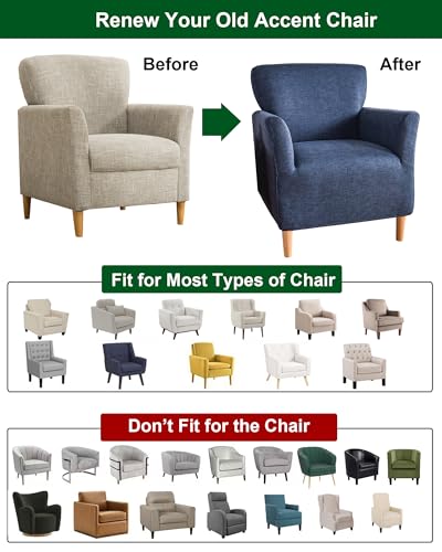 Stretch Accent Chair Cover with Arms - Washable Pet-Friendly Slipcover