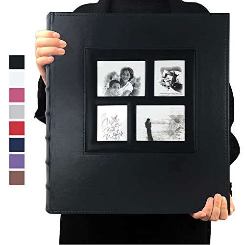 Large 4x6 Photo Album - 600 Capacity PU Leather Memory Book with Window
