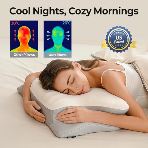 Cervical Neck Pillow for Pain Relief - Ergonomic Memory Foam Support