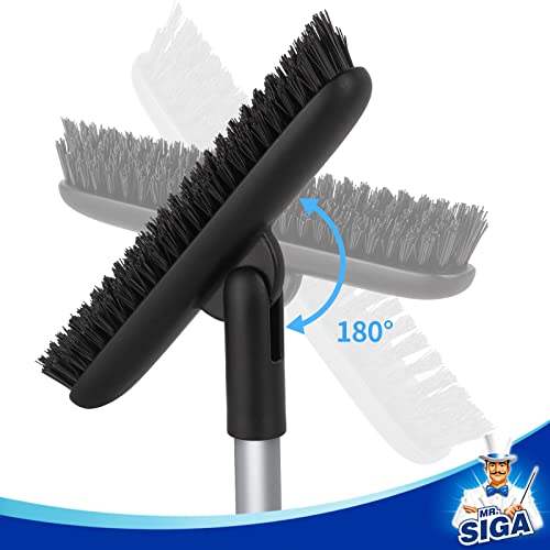 Heavy Duty Grout Scrub Brush with 50-Inch Adjustable Handle & Stiff Bristles