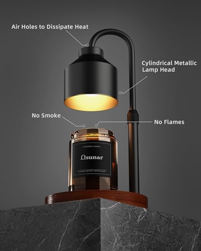 Adjustable Height Candle Warmer Lamp with Timer & 2 Bulbs