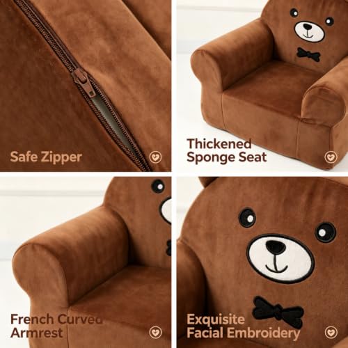 Kids Character Toddler Chair - Soft, Cuddly Animal Design, Lightweight & Washable