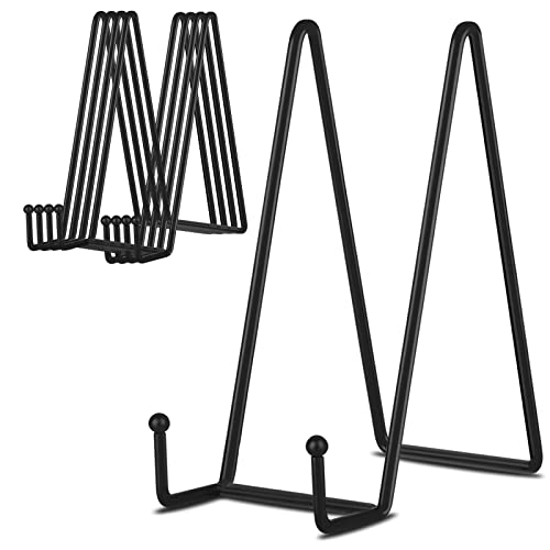 8-Inch Metal Display Stands for Plates, Photos, and Books - 5 Pack