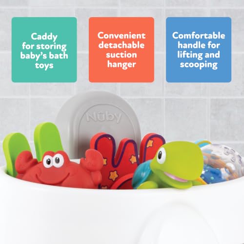 Nuby Quick-Dry Mesh Bath Toy Caddy & Storage Organizer with Suction Hanger