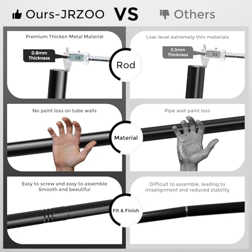 Matte Black Adjustable Curtain Rod 18-45 Inch, 5/8 Inch Small Window Rod