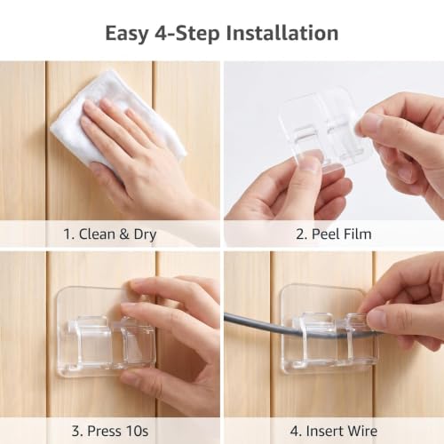 40 Pack Reusable Outdoor String Light Hooks – Waterproof Adhesive Clips
