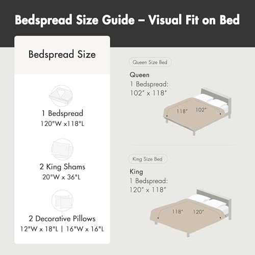 Madison Park King Bedspread Set - 5-Piece Brown Jacquard Damask Quilt