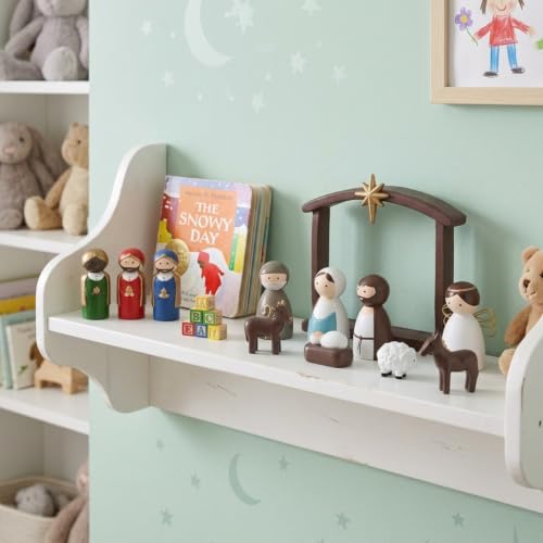 12-Piece Miniature Resin Nativity Set for Christmas Indoor Home Decor