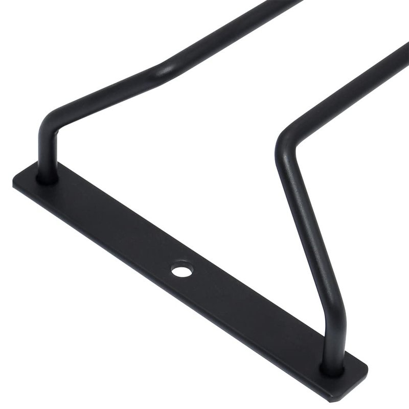 zoohot 7-Inch Black Wine Glass Rack - Under Cabinet Stemware Wine Glass Holder for Bar Kitchen (1 Rows, 3 Pack)