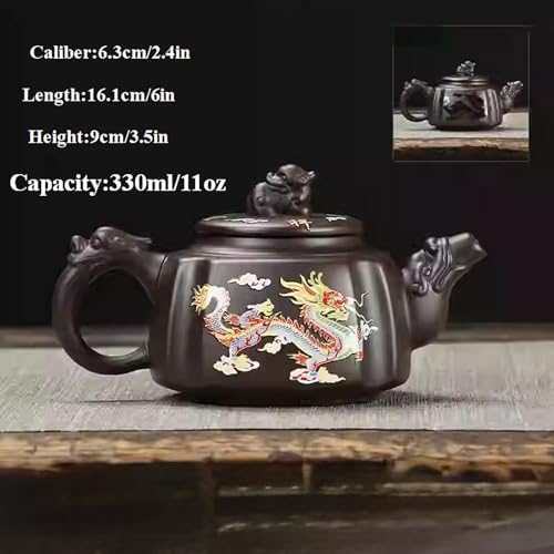 Square Dragon ZiSha Tea Set - Handmade Chinese Tea Gift Set for Father's Day & Holidays
