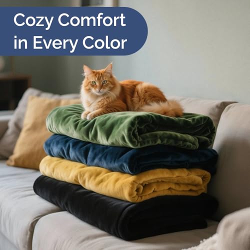 CGK Unlimited Ultra Soft Fleece Throw Blanket - All-Season Cream Cozy Bedding