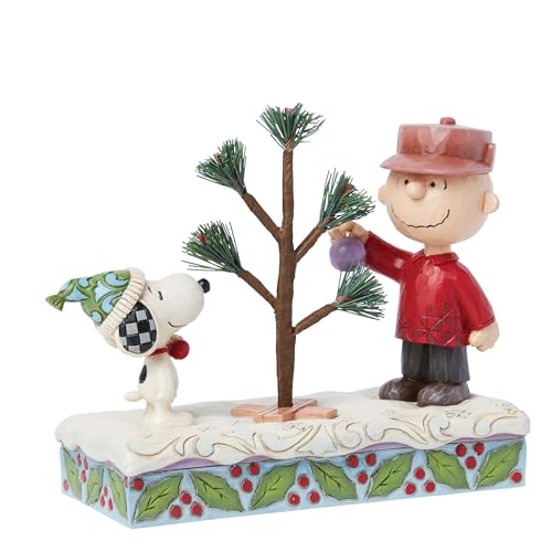 Jim Shore Peanuts Snoopy & Charlie Brown Christmas Figurine - Handcrafted Resin Decor