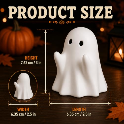 OFDNE Halloween Ghost Pen Holder Figurine – Resin Cute Decor for Spooky Home & Office