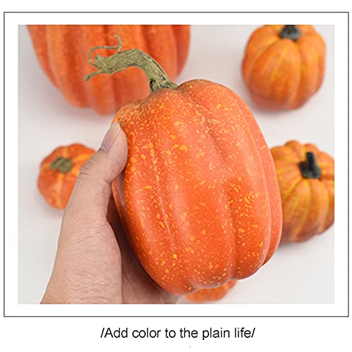 7-Piece Artificial Pumpkin Set for Autumn Harvest and Thanksgiving Decor