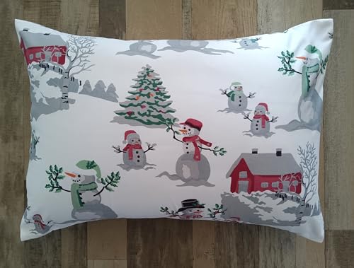 Kids Christmas Snowman Toddler Pillowcase - Soft, Cuddly, Machine Washable