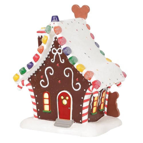 Disney Village Mickey Mouse Gingerbread House Lit Porcelain Building