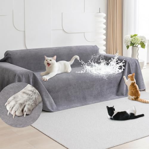 Waterproof Cat Scratch Proof Sofa Cover - 118"x71" Pet Protector