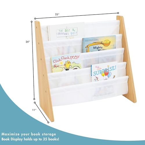 Kids 4-Tier Front Facing Bookshelf - Montessori Toddler Bookcase Display