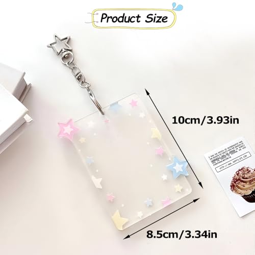 2-Piece Star Acrylic Photocard Holder Keychain for 3-Inch Idol Photo Cards