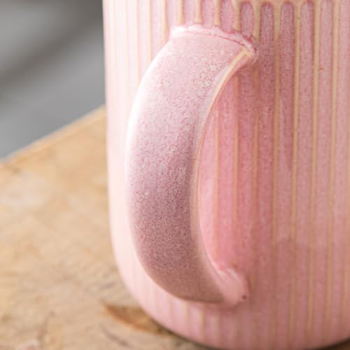 Yundu Flambe Pink Ceramic Tea Cup with Infuser & Lid 15.5oz/470ml