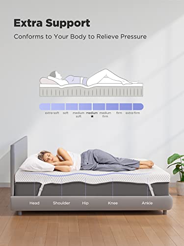 PERLECARE 3-Inch Gel Memory Foam Mattress Topper - Queen Bed Soft Cooling Pad
