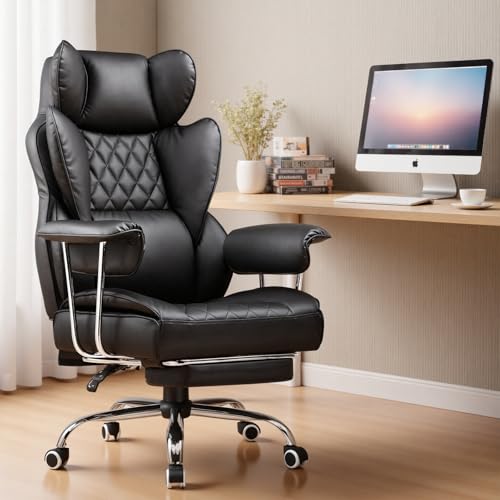 Ergonomic High-Back Executive Office Chair with Footrest and Lumbar Support