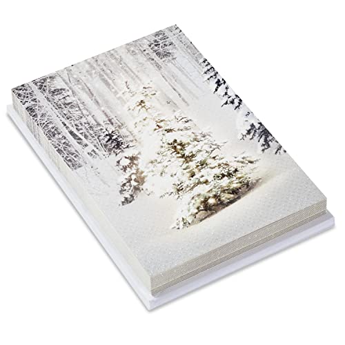 Hallmark Snowy Glowy Tree Christmas Cards Set - 16 Holiday Greeting Cards