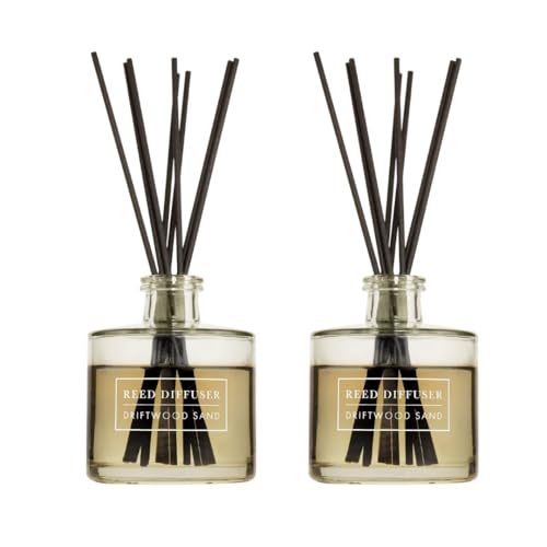 Driftwood Sand Reed Diffuser Set, 6 oz Glass Home Fragrance (Pack of 2)