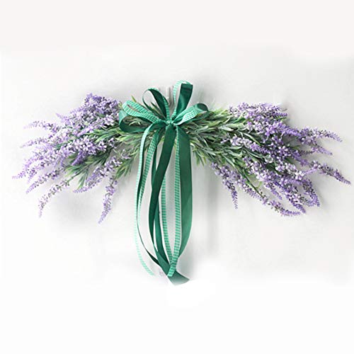 21.6-Inch Artificial Lavender Flower Swag for Front Door and Wedding Decor