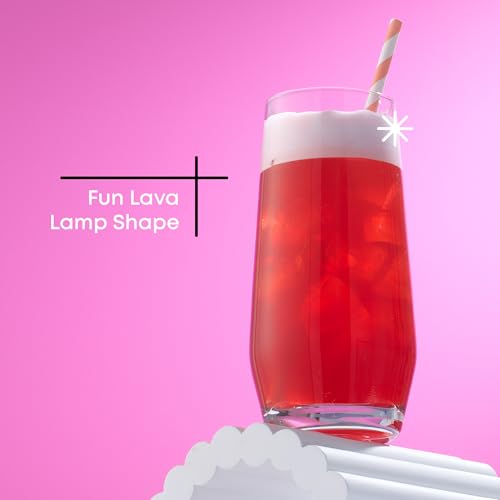 JoyJolt Gwen 18.5 oz Highball Glasses 4-Pack - Lead-Free Crystal Cocktail & Water Glasses