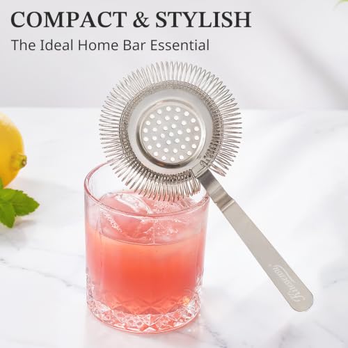 KITESSENSU Long Handle Hawthorne Strainer - 18/8 Stainless Steel Cocktail Filter