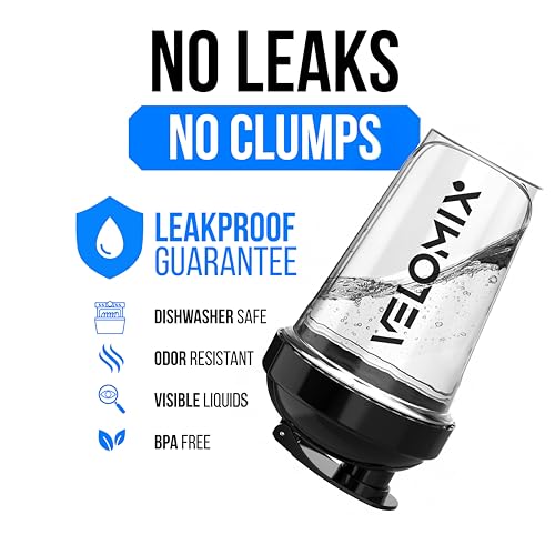 VELOMIX 2 Pack 20oz Protein Shaker Bottle with Wire Whisk