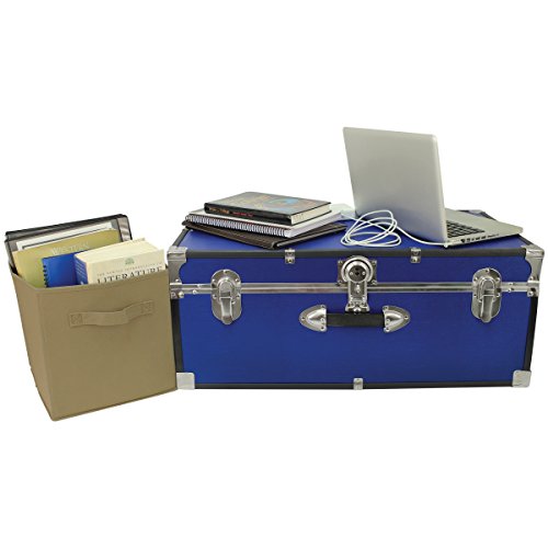 30-Inch Footlocker Storage Trunk for Dorm, Camp, and Home Organization