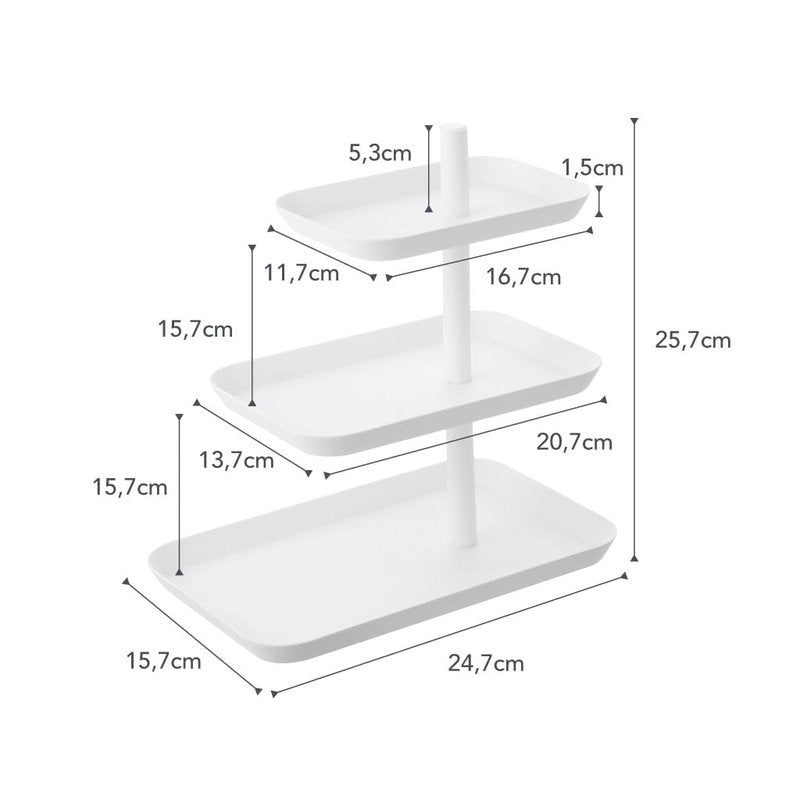 Yamazaki Home Tower 3-Tier Serving Stand - Appetizer Tray Organizer for Party Or Kitchen - Steel
