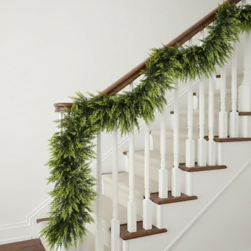 9ft Real Touch Christmas Cedar Garland - Thick Greenery Holiday Decor