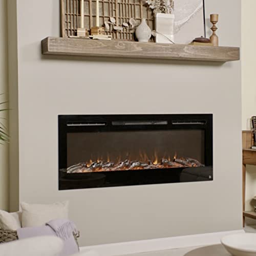 Smart Electric Fireplace 50-Inch Recessed In-Wall Heater with Wi-Fi and Realistic Flame Options