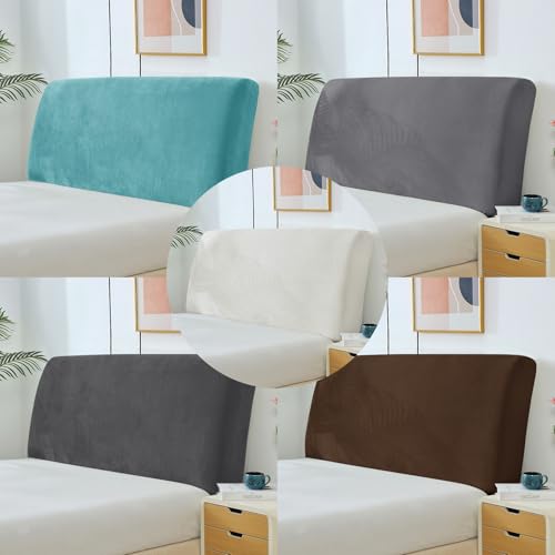 Elastic Headboard Slipcover - Full Coverage, Taupe, 79"x27"