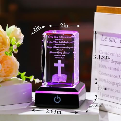 Movdyka 3D Crystal Christian Gifts for Women Men Inspirational Bible Verse - Bible Verse (Every Day)