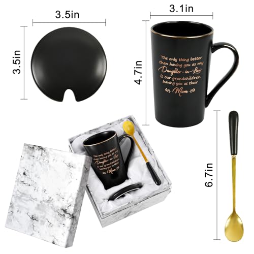 YHRJWN Daughter-in-Law Gift Mug - Only Thing Better Than Having You - Black, 14 Oz Mother’s Day & Gift