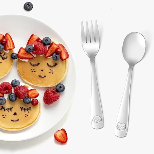 12-Piece Stainless Steel Toddler Utensils Set with Forks and Spoons