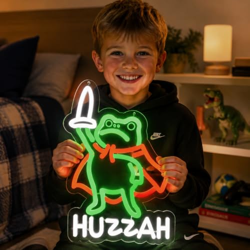 Funny Wizard Frog Neon Sign - 8.66 x 12.20 in, Dimmable USB LED Light
