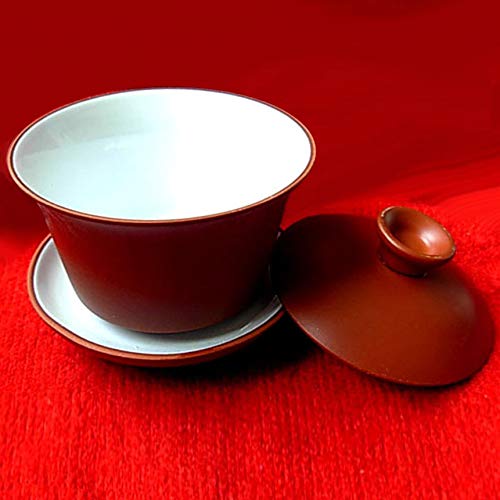 Yixing Red & White Gaiwan Kungfu Tea Bowl 130ml Ceramic Tea Set – Traditional Chinese Tea Cup