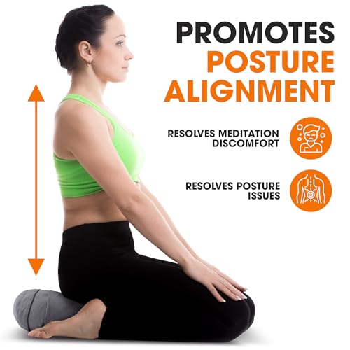 Ergonomic Meditation Cushion with Buckwheat Filling for Floor Seating